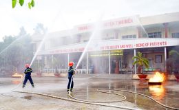 TTYT Tịnh Biên diễn tập chữa cháy và cứu nạn, cứu hộ